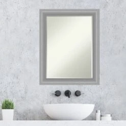 Amanti Art Peak Polished Nickel Narrow Petite Bevel Bathroom Wall Mirror 28.5 X 22.5 In. 14 Amanti Art Peak Polished Nickel Narrow Petite Bevel Bathroom Wall Mirror 28.5 X 22.5 In. -Baxton Studio Store GUEST b9905824 f16d 4f2b a142 d9115bf98ce4