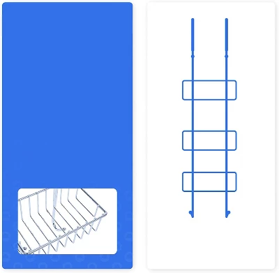 Bamodi 7" X 7" Shelf Stainless Steel Hanging Shower Caddy With Hooks - 2-Tier - Silver 5 Bamodi 7" X 7" Shelf Stainless Steel Hanging Shower Caddy With Hooks - 2-Tier - Silver - Image 3