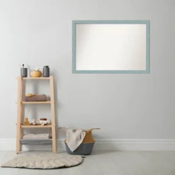 38" X 26" Non-Beveled Sky Blue Rustic Wood Bathroom Wall Mirror - Amanti Art 13 38" X 26" Non-Beveled Sky Blue Rustic Wood Bathroom Wall Mirror - Amanti Art -Baxton Studio Store GUEST baf8a60b 0e2b 4139 acf9 553e68023efa
