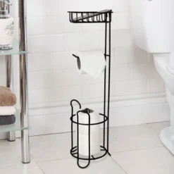 Standing Tissue Roll Holder With I-phone Storage - Nusteel -Baxton Studio Store GUEST bb17261f 61d6 4577 8314 0b425d35bb2f