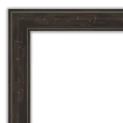 Amanti Art Shipwreck Greywash Narrow Petite Bevel Bathroom Wall Mirror 28 X 22 In.