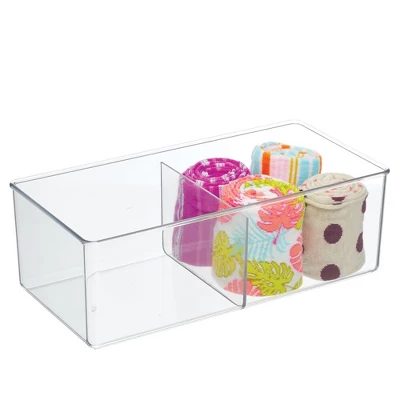 MDesign Plastic Divided Closet Storage Bin - Clear 12 MDesign Plastic Divided Closet Storage Bin - Clear - Image 10