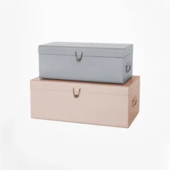 American Atelier Daven Decorative Metal Box Trunks, Set Of 2, Vintage Style Storage W/ Loop Closures, Space Saving Organizer For Home 15 American Atelier Daven Decorative Metal Box Trunks, Set Of 2, Vintage Style Storage W/ Loop Closures, Space Saving Organizer For Home -Baxton Studio Store GUEST bd91b74c 7012 4b23 b92a 58402f4c6ce0