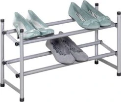 J&V TEXTILES Telescoping Stackable/Expandable Free Standing Shoe Rack, 2-Tier Holds Up To 10-Pair -Baxton Studio Store GUEST bdc32861 3051 4eba 8009 947d9cc8749a