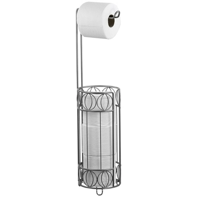 Home Basics Seville Free-Standing Dispensing Toilet Paper Holder, Satin Nickel 3 Home Basics Seville Free-Standing Dispensing Toilet Paper Holder, Satin Nickel