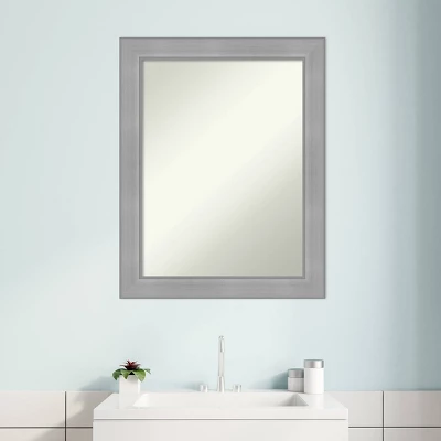 22" X 28" Non-Beveled Vista Brushed Nickel Bathroom Wall Mirror - Amanti Art 9 22" X 28" Non-Beveled Vista Brushed Nickel Bathroom Wall Mirror - Amanti Art - Image 7