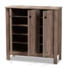 Derek Finished Wood 3 Door Shoe Cabinet Oak - Baxton Studio 1 Derek Finished Wood 3 Door Shoe Cabinet Oak - Baxton Studio -Baxton Studio Store GUEST bef82768 87e8 42af aa76 383139eb06b2