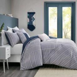 Bryce Full/Queen 5pc Cotton Rich Chambray Duvet Cover Set Indigo 17 Bryce Full/Queen 5pc Cotton Rich Chambray Duvet Cover Set Indigo -Baxton Studio Store GUEST bf3f2bbe fb24 405e b527 4d8c126ec1cc