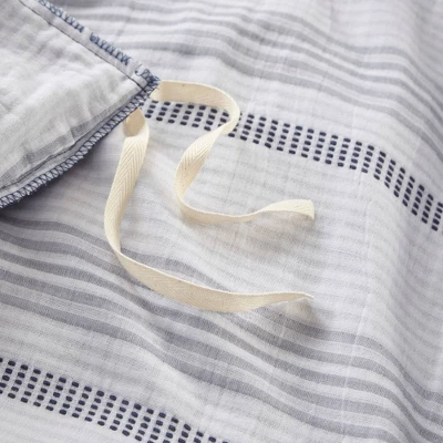 4pc Full/Queen Ansley Striped Organic Cotton Yarn Dyed Comforter Cover Set Indigo - Clean Spaces 10 4pc Full/Queen Ansley Striped Organic Cotton Yarn Dyed Comforter Cover Set Indigo - Clean Spaces - Image 8