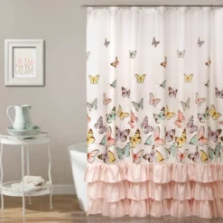 Kids' Flutter Butterfly Shower Curtain - Lush Décor 13 Kids' Flutter Butterfly Shower Curtain - Lush Décor -Baxton Studio Store GUEST bf71fde0 2e38 4963 80e1 99f731cb9f67