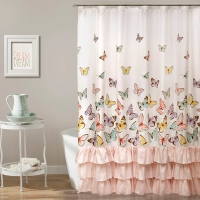 Kids' Flutter Butterfly Shower Curtain - Lush Décor 8 Kids' Flutter Butterfly Shower Curtain - Lush Décor - Image 6