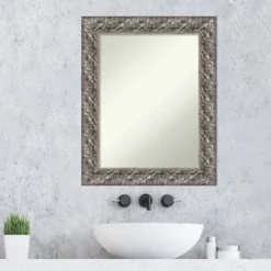 24" X 30" Non-Beveled Silver Luxor Wood Bathroom Wall Mirror - Amanti Art 13 24" X 30" Non-Beveled Silver Luxor Wood Bathroom Wall Mirror - Amanti Art -Baxton Studio Store GUEST bfb4bf3e 2bf3 4351 b164 5b182929edc0