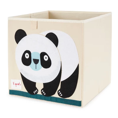 3 Sprouts Large 13 Inch Square Children's Foldable Fabric Storage Cube Organizer Box Soft Toy Bin 2 Piece Bundle With Blue Cat, Panda Bear Designs 4 3 Sprouts Large 13 Inch Square Children's Foldable Fabric Storage Cube Organizer Box Soft Toy Bin 2 Piece Bundle With Blue Cat, Panda Bear Designs - Image 2