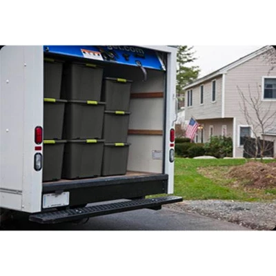 Sterilite Large 45 Gallon Storage Tote Boxes With Wheels And Latching Indexed Lid For Home Organization, Gray And Green, (4 Pack) 4 Sterilite Large 45 Gallon Storage Tote Boxes With Wheels And Latching Indexed Lid For Home Organization, Gray And Green, (4 Pack) - Image 2