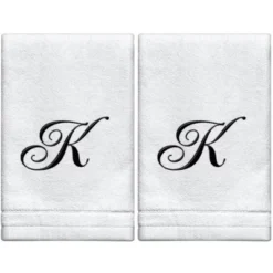 Creative Scents Set Of 2 White Fingertip Monogrammed Towels, Black Embroidered 38 Creative Scents Set Of 2 White Fingertip Monogrammed Towels, Black Embroidered -Baxton Studio Store GUEST c1ef88aa 3e6d 43ce a936 fc29ca0cb3e8