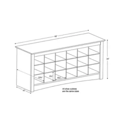 18 Pair Shoe Storage Cubbie Bench - Prepac 19 18 Pair Shoe Storage Cubbie Bench - Prepac -Baxton Studio Store GUEST c20055ed ea03 46af 8527 8208ed9d2877