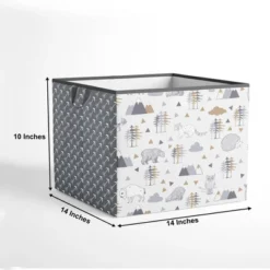 Bacati - Woodlands Gray/Beige Neutral Cotton Storage Box Large -Baxton Studio Store GUEST c2a7ba1d 1a46 420b 8469 3d6725fe8873