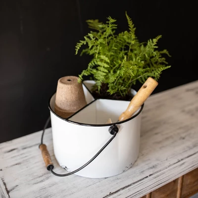 White Metal Caddy - Foreside Home & Garden 7 White Metal Caddy - Foreside Home & Garden - Image 5