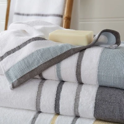100% Cotton Quick-Dry Decorative Stripe Bath Towel Set 5 100% Cotton Quick-Dry Decorative Stripe Bath Towel Set - Image 3