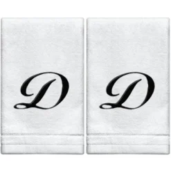 Creative Scents Set Of 2 White Fingertip Monogrammed Towels, Black Embroidered 31 Creative Scents Set Of 2 White Fingertip Monogrammed Towels, Black Embroidered -Baxton Studio Store GUEST c4c9af7d 8706 4a4a 943c a2c514dcd1af