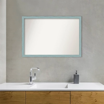 38" X 26" Non-Beveled Sky Blue Rustic Wood Bathroom Wall Mirror - Amanti Art 10 38" X 26" Non-Beveled Sky Blue Rustic Wood Bathroom Wall Mirror - Amanti Art - Image 8