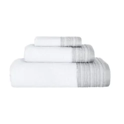 6pc Luxury Fancy Towel Bundle Set White/Stone - Royal Turkish Towels