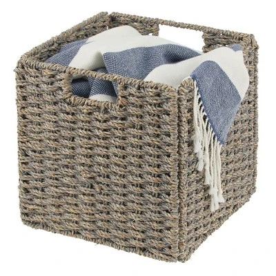 MDesign Woven Seagrass Home Storage Basket For Cube Furniture, 2 Pack 6 MDesign Woven Seagrass Home Storage Basket For Cube Furniture, 2 Pack - Image 4