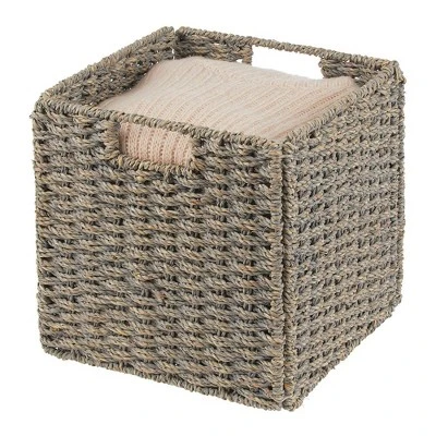 MDesign Woven Seagrass Home Storage Basket For Cube Furniture, 2 Pack 9 MDesign Woven Seagrass Home Storage Basket For Cube Furniture, 2 Pack - Image 7