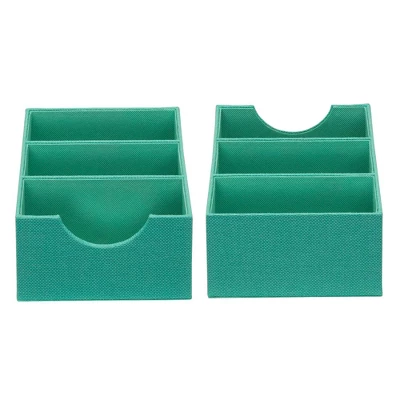 Household Essentials Set Of 2 3-Section Drawer Trays Seafoam 6 Household Essentials Set Of 2 3-Section Drawer Trays Seafoam - Image 4