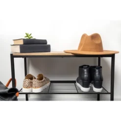 3 Tier Shoe Rack Black Metal With Natural Wood - Brightroom™ 18 3 Tier Shoe Rack Black Metal With Natural Wood - Brightroom™ -Baxton Studio Store GUEST c78940d7 09ac 4528 9c99 1acfbc7d38b2