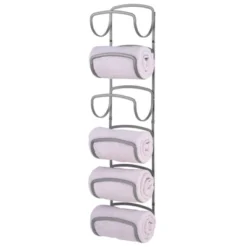 MDesign Metal Wall Mount Bathroom Towel Rack Holder, 6 Levels -Baxton Studio Store GUEST c7ddf470 f696 4957 b16b f750663feed2