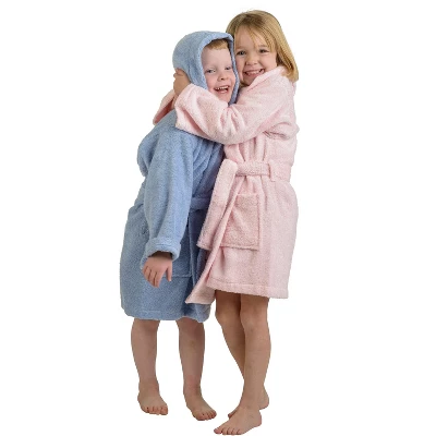 Soft And Warm Cotton Terry Kids' Hooded Bathrobe By Blue Nile Mills 4 Soft And Warm Cotton Terry Kids' Hooded Bathrobe By Blue Nile Mills - Image 2