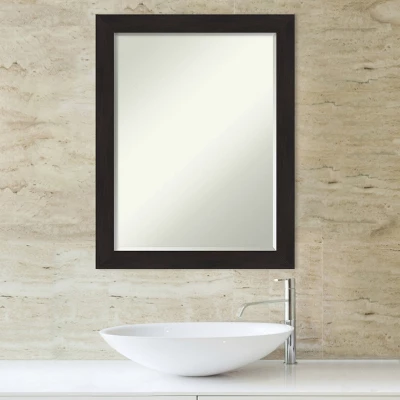 Furniture Espresso Narrow Petite Bevel Bathroom Wall Mirror 9 Furniture Espresso Narrow Petite Bevel Bathroom Wall Mirror - Image 7