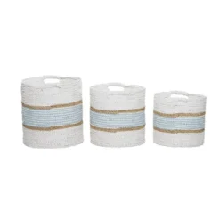 3pk Wood Coastal Storage Baskets White - Olivia & May 9 3pk Wood Coastal Storage Baskets White - Olivia & May -Baxton Studio Store GUEST cc3319dc 376d 43cc a3fd 61f4ce1cd7b0