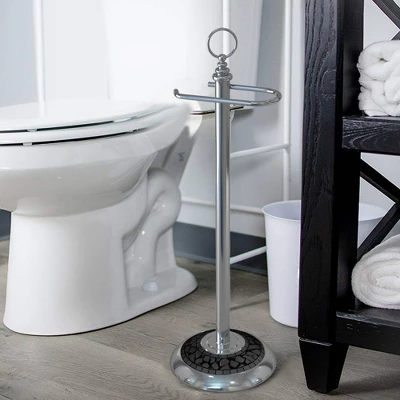 Freestanding Toilet Tissue Holder Chrome/Black - Nu Steel 4 Freestanding Toilet Tissue Holder Chrome/Black - Nu Steel - Image 2