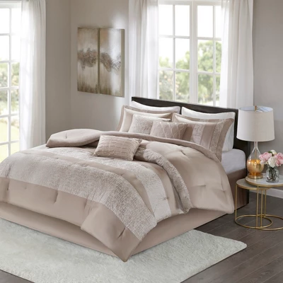 7pc Anett Chenille Jacquard Comforter Set Taupe 13 7pc Anett Chenille Jacquard Comforter Set Taupe - Image 11