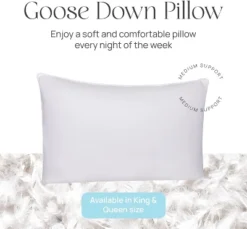 New Products 22 East Coast Bedding Down Pillow - White Goose Down & Feather (Standard)