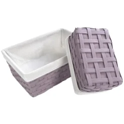 Juvale 5 Piece Set Woven Nesting Storage Baskets, Decorative Wicker Bins For Organizing, Lavender, 3 Sizes -Baxton Studio Store GUEST cfbbe5e4 1efa 42d7 8cad c1eee82f7707