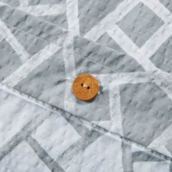 Soho Geo Reversible Duvet Cover Set Gray/White - N Natori -Baxton Studio Store GUEST cfcdff93 4248 4b4a 8fd8 93ff65365487