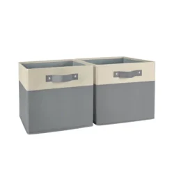 2pc Kids' 10.5" Two-Toned Folding Storage Bin Set - RiverRidge Home -Baxton Studio Store GUEST d0623022 fa1f 4111 a588 a87bdda80225