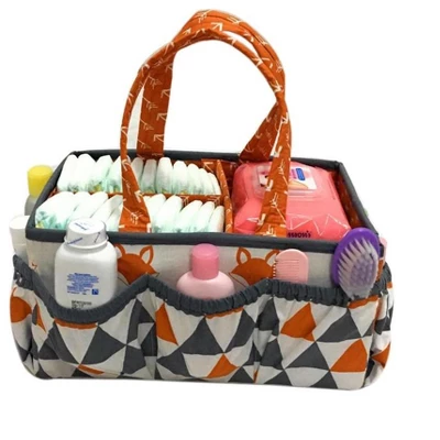 Bacati - Playful Fox Orange/Gray Storage Caddy 3 Bacati - Playful Fox Orange/Gray Storage Caddy