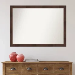 41" X 30" Non-Beveled Wildwood Brown Narrow Bathroom Wall Mirror - Amanti Art -Baxton Studio Store GUEST d183e134 fb30 4945 a6ef 532d646767f9