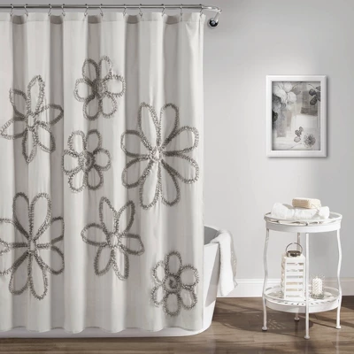 Single Ruffle Flower Shower Curtain - Lush Décor 7 Single Ruffle Flower Shower Curtain - Lush Décor - Image 5