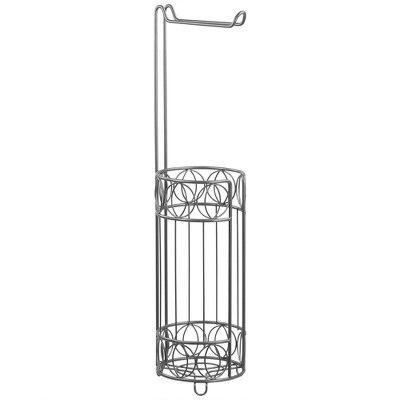 Home Basics Seville Free-Standing Dispensing Toilet Paper Holder, Satin Nickel 4 Home Basics Seville Free-Standing Dispensing Toilet Paper Holder, Satin Nickel - Image 2