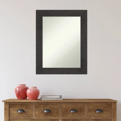 24" X 30" Non-Beveled Rustic Plank Espresso Bathroom Wall Mirror - Amanti Art 7 24" X 30" Non-Beveled Rustic Plank Espresso Bathroom Wall Mirror - Amanti Art - Image 5