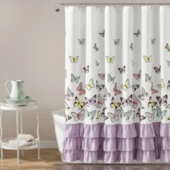 Kids' Flutter Butterfly Shower Curtain - Lush Décor 12 Kids' Flutter Butterfly Shower Curtain - Lush Décor -Baxton Studio Store GUEST d289e413 3cc3 4a16 9e5b 48e6988d587e