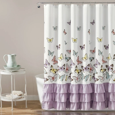 Kids' Flutter Butterfly Shower Curtain - Lush Décor 7 Kids' Flutter Butterfly Shower Curtain - Lush Décor - Image 5