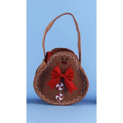 Don Mechanic 12" Brown Gingerbread Man Basket Pouch Filled W/ Christmas Red Guest Hand Towels 3 Don Mechanic 12" Brown Gingerbread Man Basket Pouch Filled W/ Christmas Red Guest Hand Towels