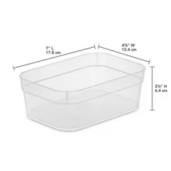 Sterilite Medium Storage Tray Containers With Sturdy Banded Rim And Textured Bottom For Desktop And Drawer Household Organization, Clear, 24 Pack -Baxton Studio Store GUEST d4305d67 be9c 4cef b013 651058486f8d