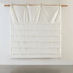 Elly Full/Queen 3pc Pom Pom Cotton Duvet Cover Set Ivory -Baxton Studio Store GUEST d4a4f61e 0886 4abd 8b97 9ae30a7a3502